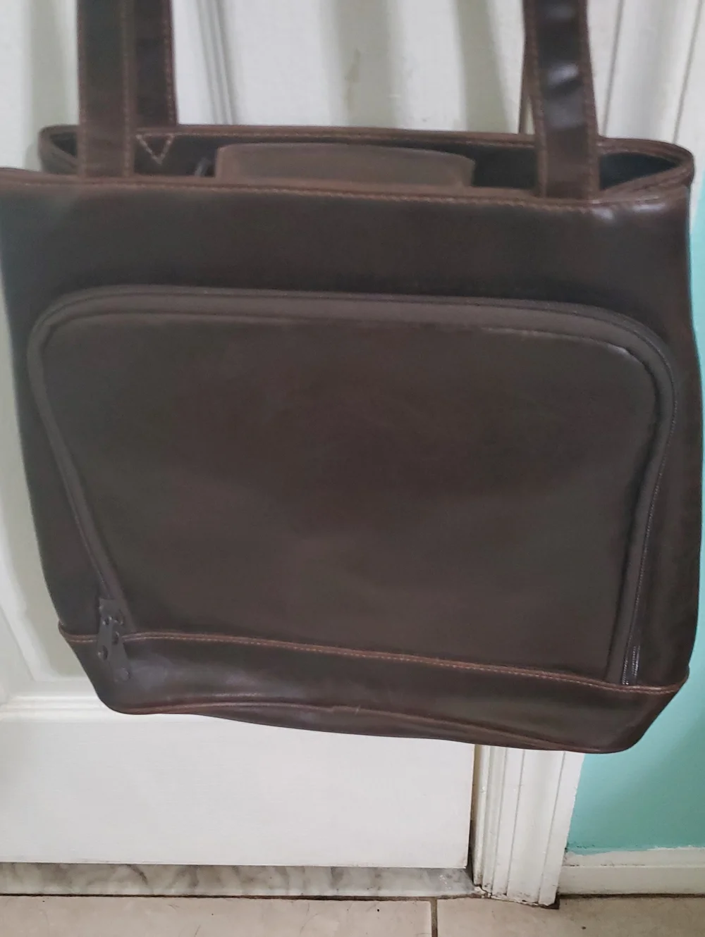 Rosetti Y2K Brown Faux Leather Multipocket Utility Double Handle Shoulder Bag